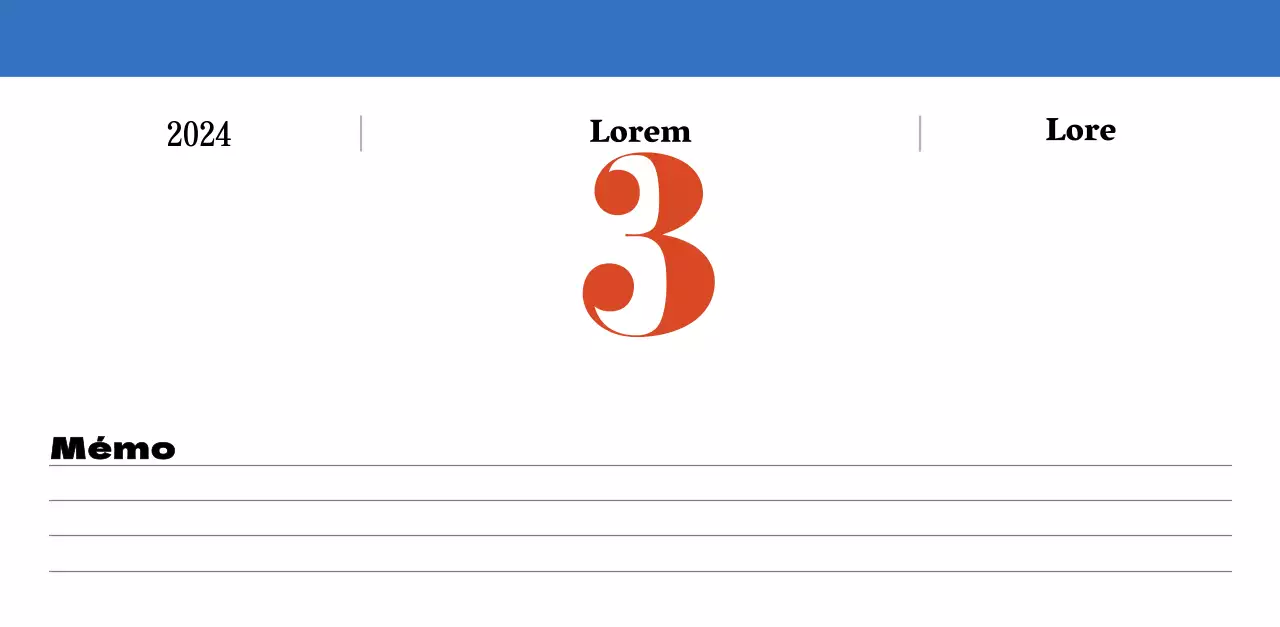 Calendrier rétro conceptuel de la nostalgie en rouge et bleu