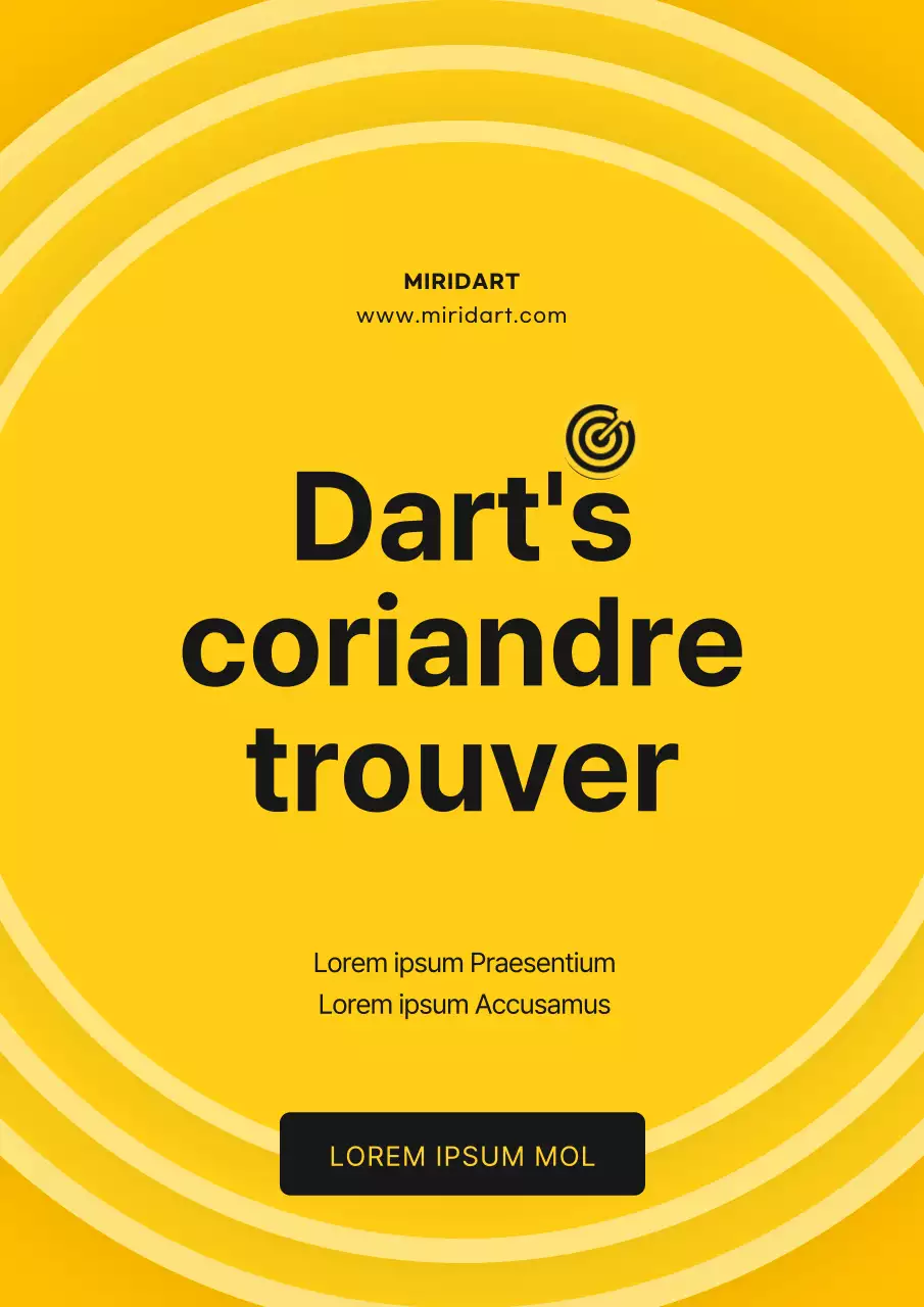 Présentation d'un simple événement de fléchettes jaune et noir