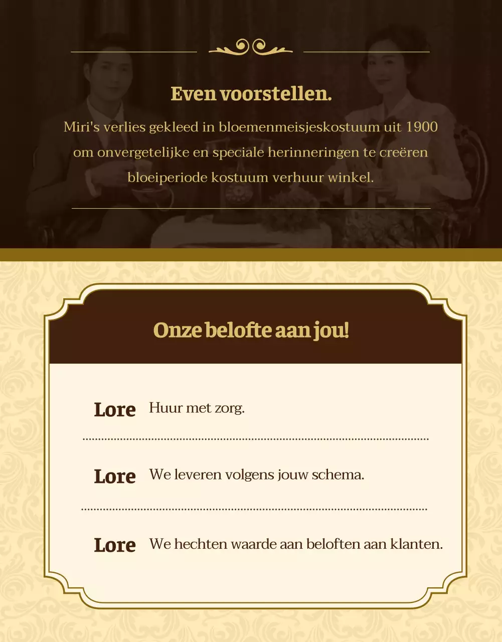 Meer informatie over het huren van retro bloeikostuums