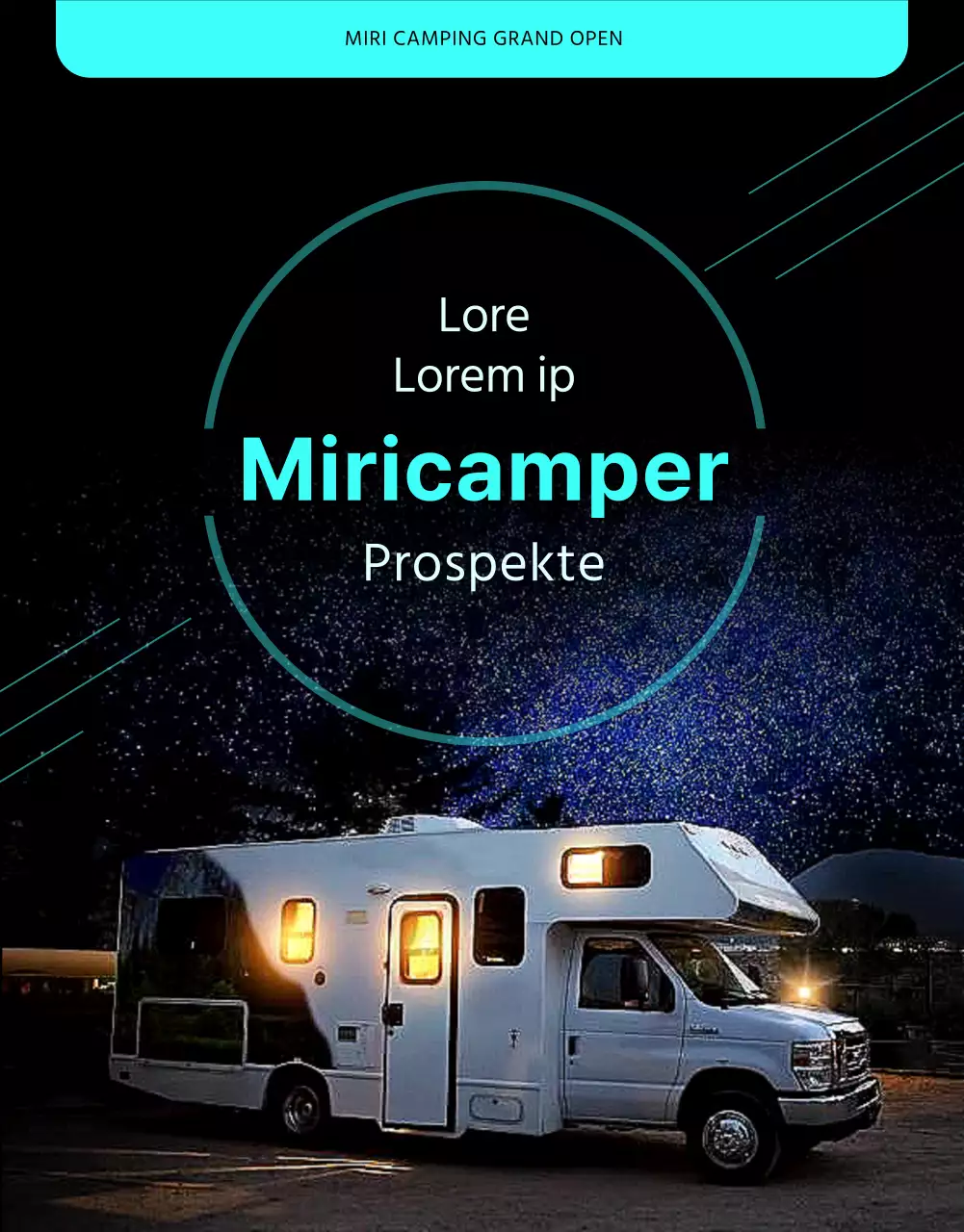 Ein einfaches Wohnmobil mit dunklen Farben und mintfarbenen Akzenten Erfahren Sie mehr