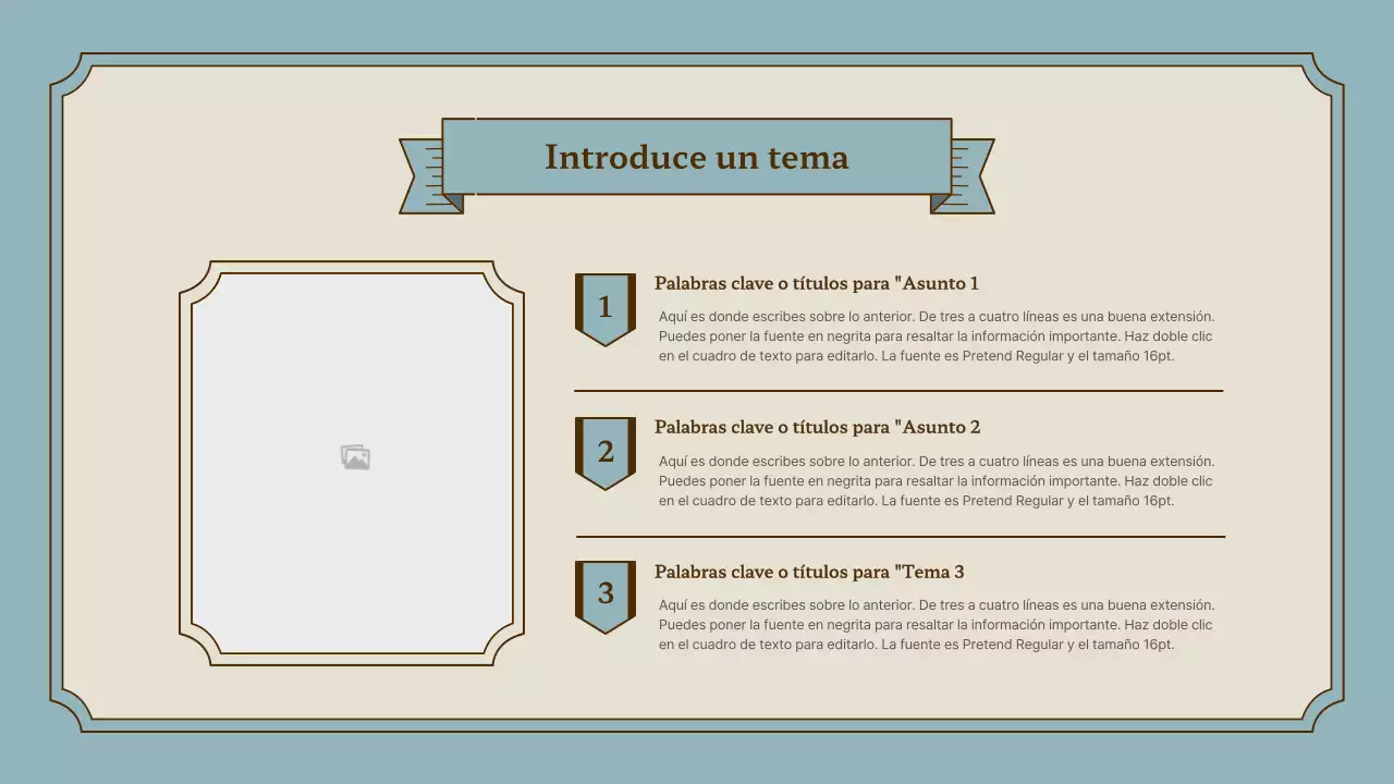 Kit de presentación de marco vintage en rosa y dorado