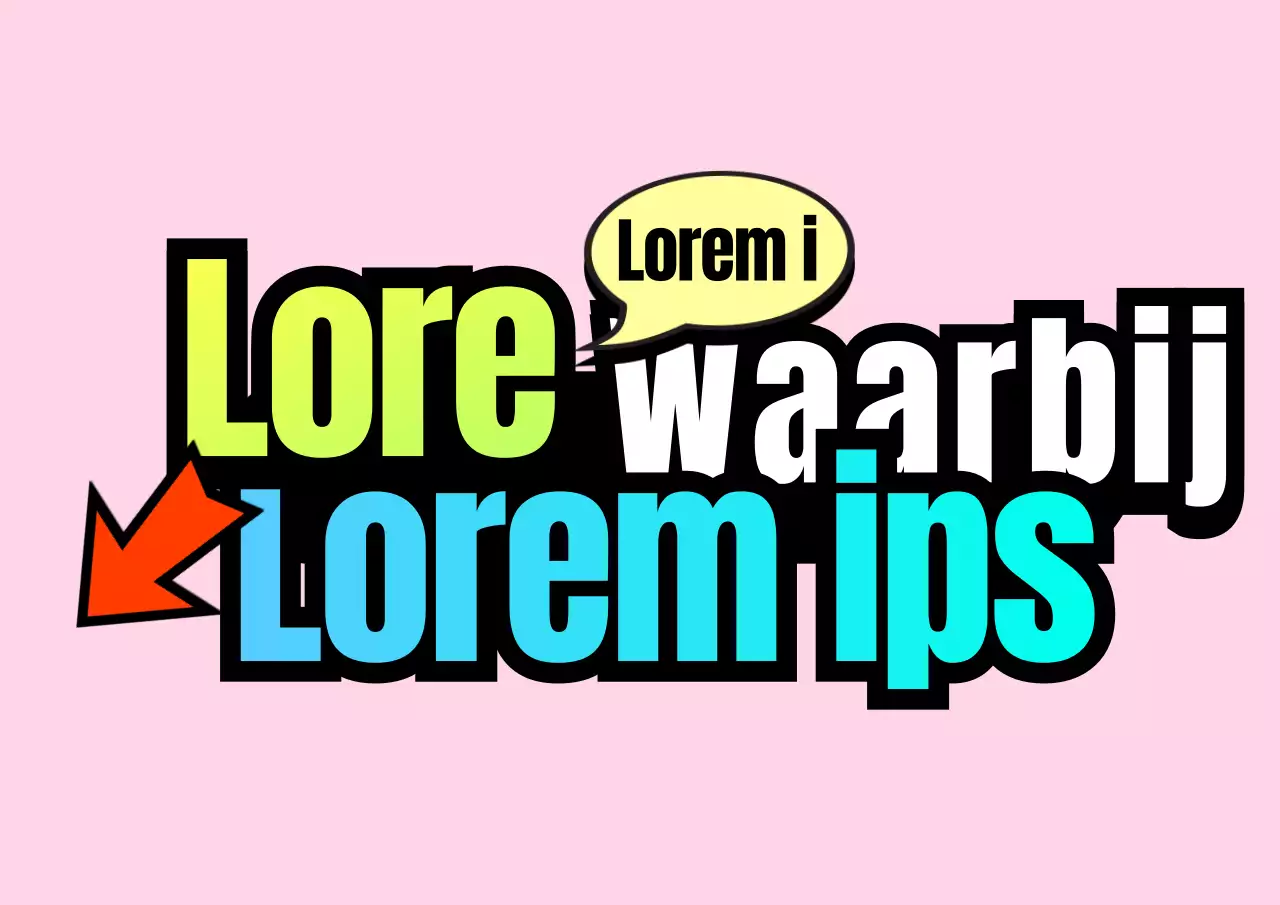 Tekst begeleiden met kleurverloop en pijlconcepten