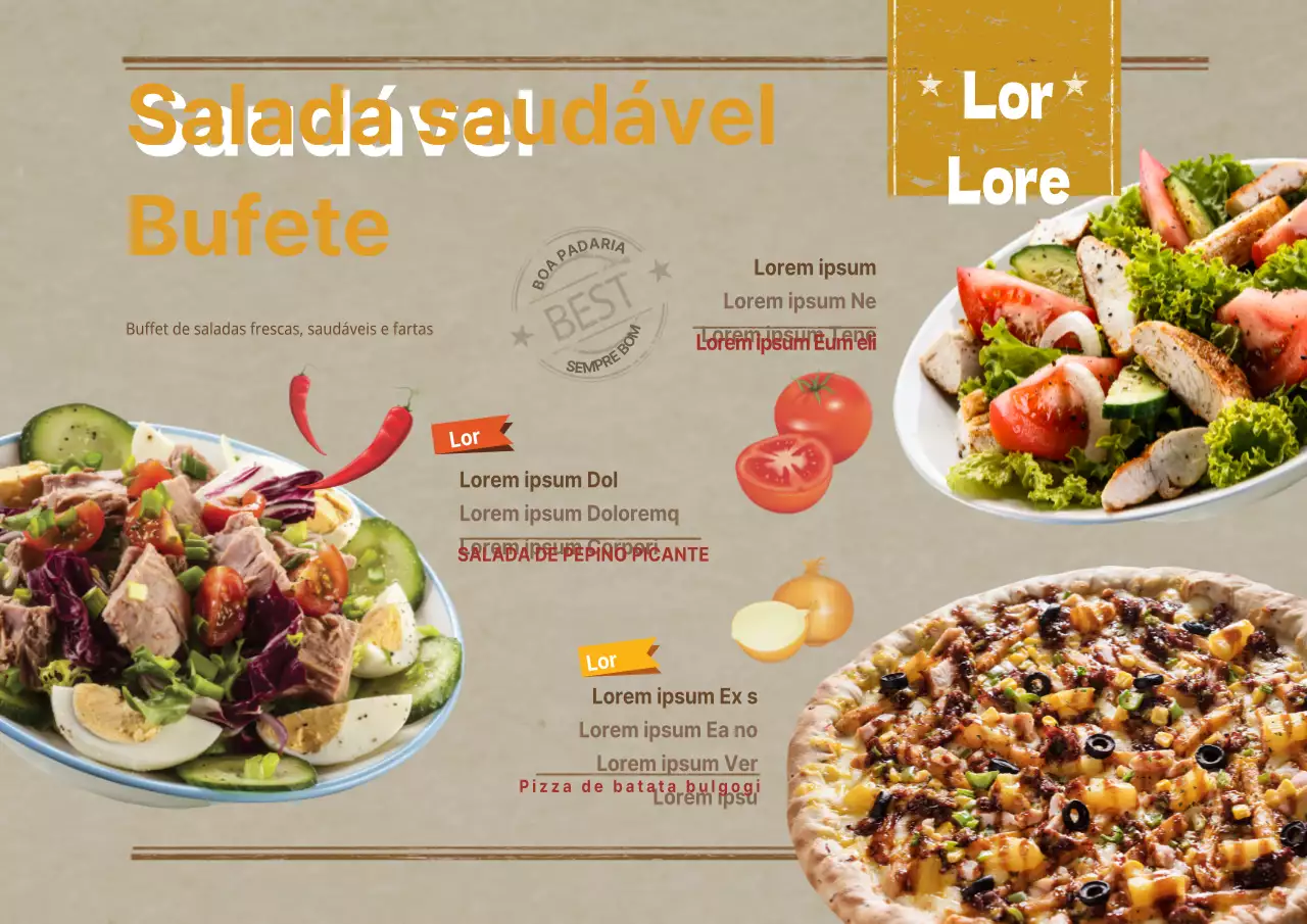 Buffet de saladas saudáveis