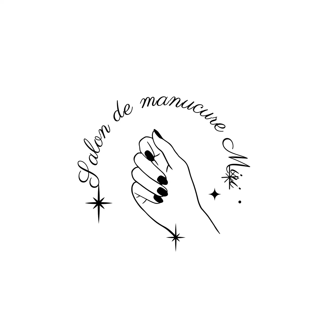 Illustration d'un ongle émotionnel en noir et blanc Concept d'onglerie pour la promotion et la marchandise