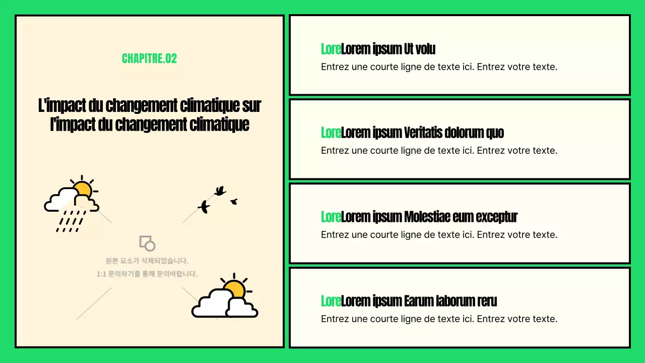 Illustrations mignonnes aux accents verts et jaunes Action en faveur de la GSE et du changement climatique