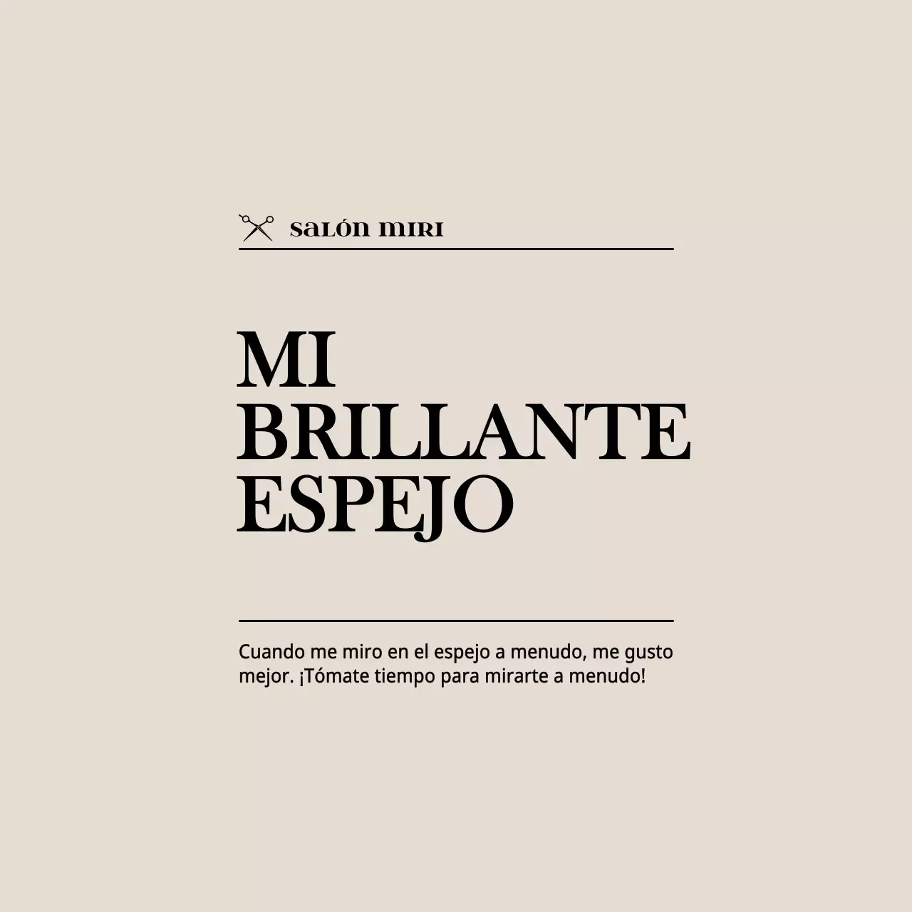 Texto emotivo relacionado con la belleza en estilo de maquetación marrón claro y negro Promoción y comercialización de tiendas de belleza