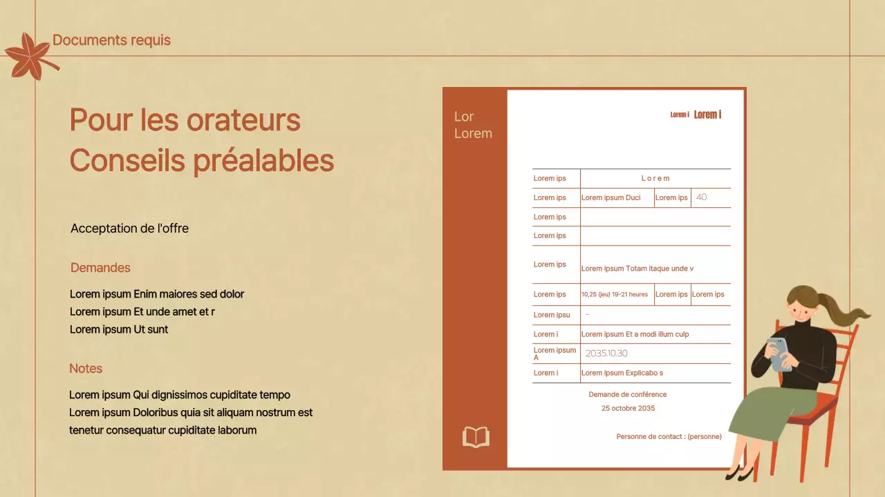 Thème de la leçon de lecture d'automne en marrons et beiges