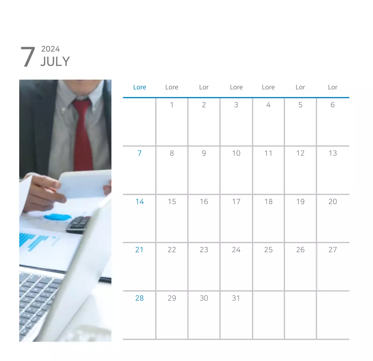 Witte, strakke bureaukalender