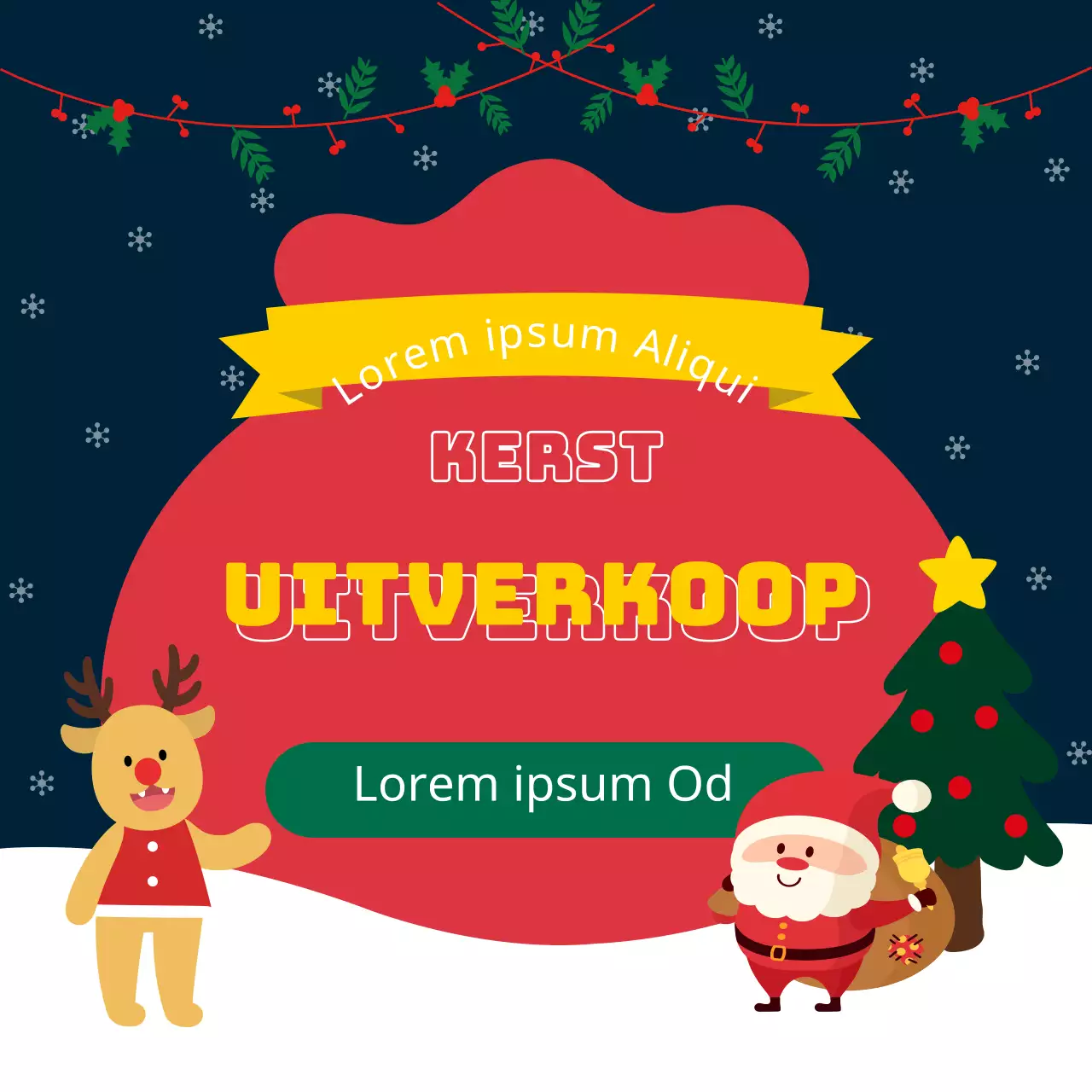 Rode, gele en groene kerstspullen te koop