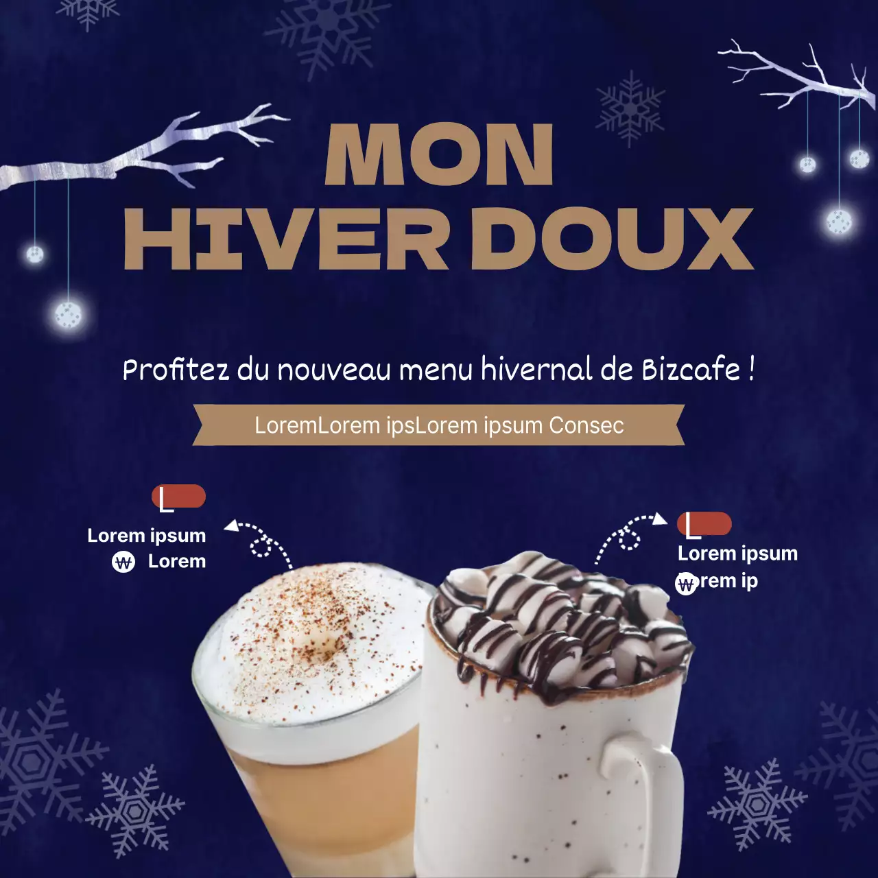 Boissons d'hiver Nouveau menu