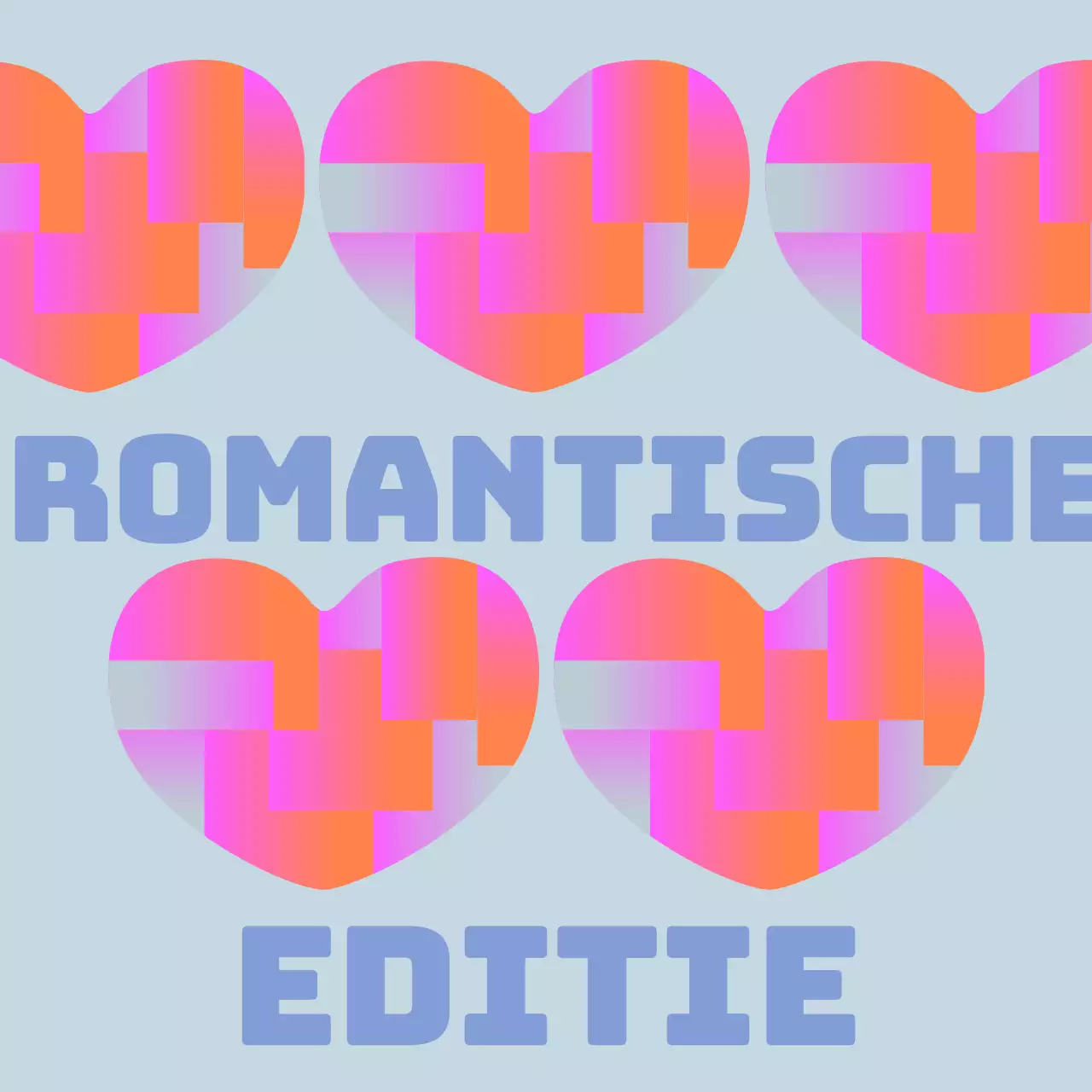 Roze en oranje en blauwe albumhoezen