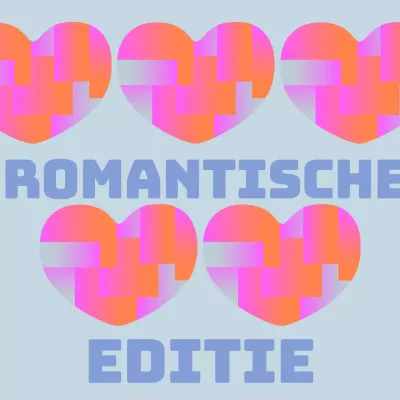 Roze en oranje en blauwe albumhoezen