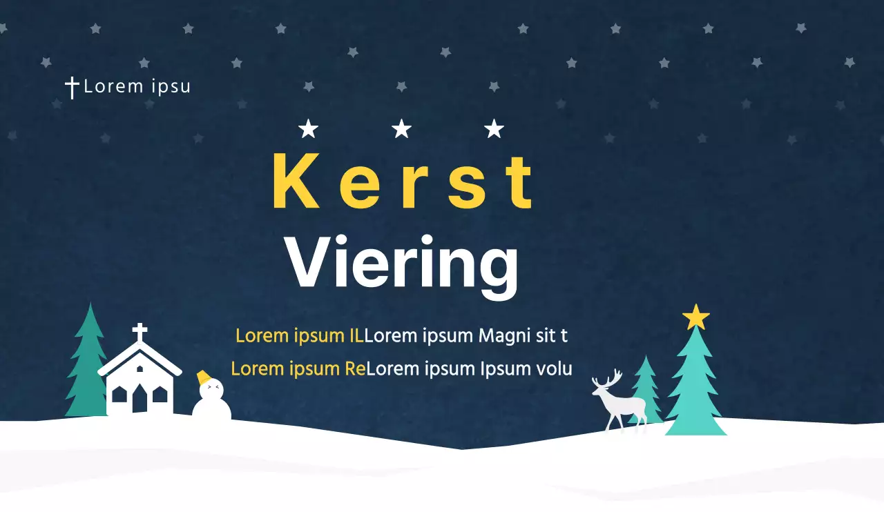 Ontwerp om kerstvieringen, -diensten en -optredens te promoten