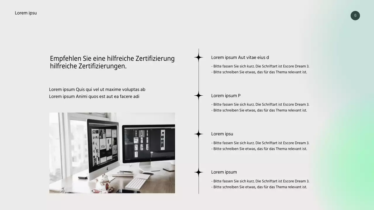 Medienabteilung und Öffentlichkeitsarbeit PPT mit Farbverlauf Hintergrund