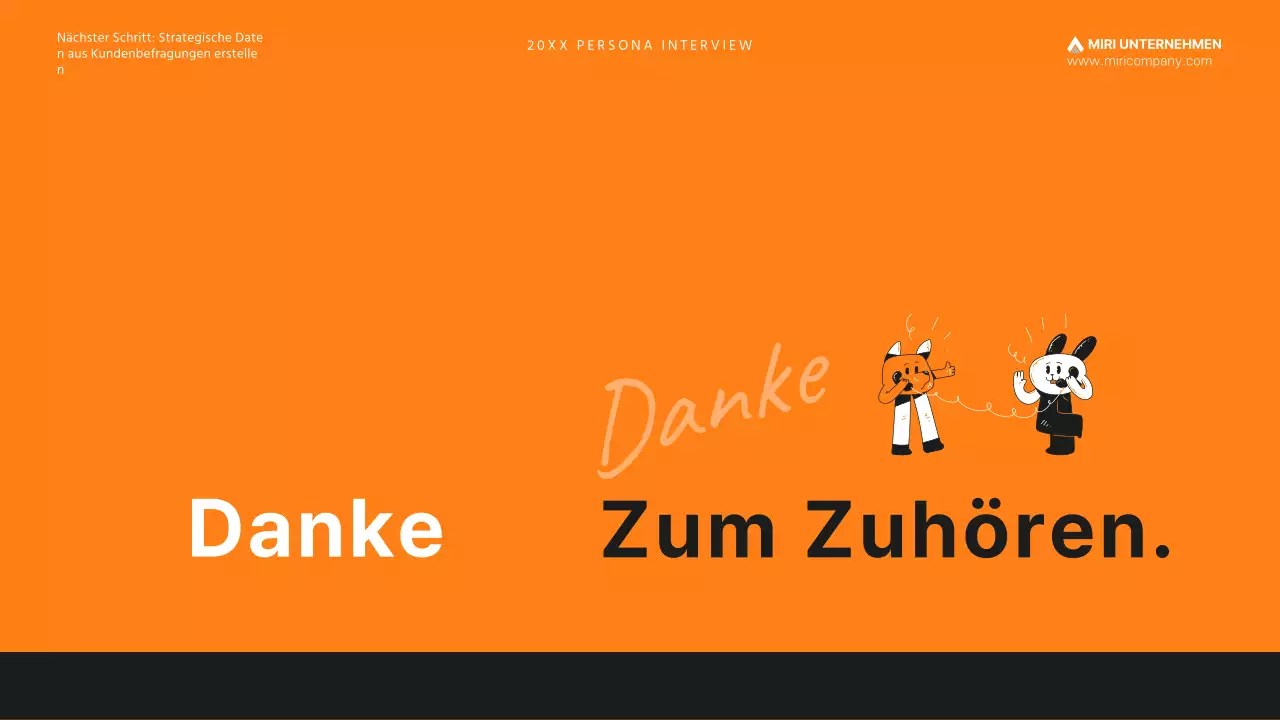 Präsentation eines Interviews mit einer Kundenperson in Orange