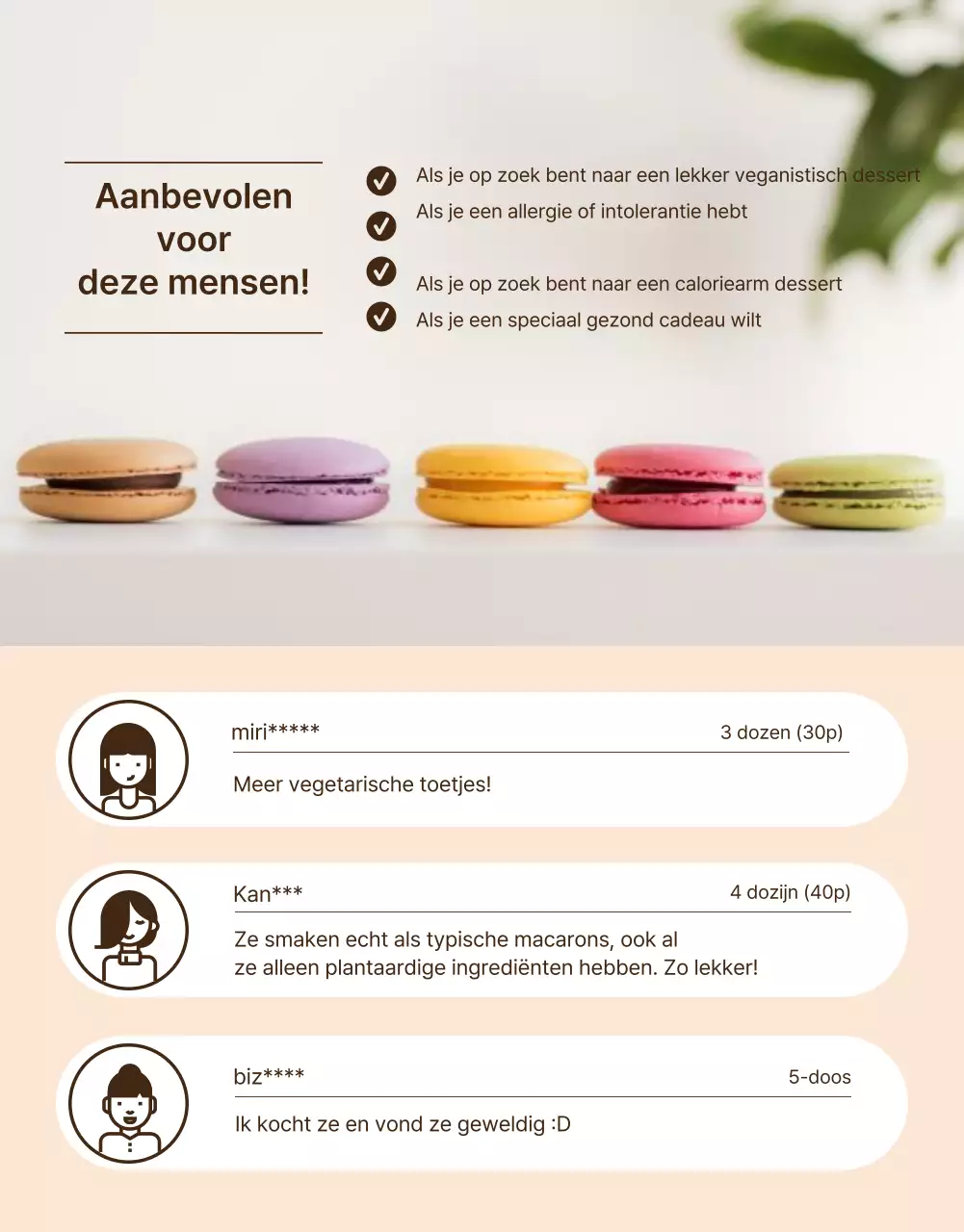 Introductie van de Vegan Macaron Funding met munt en rood