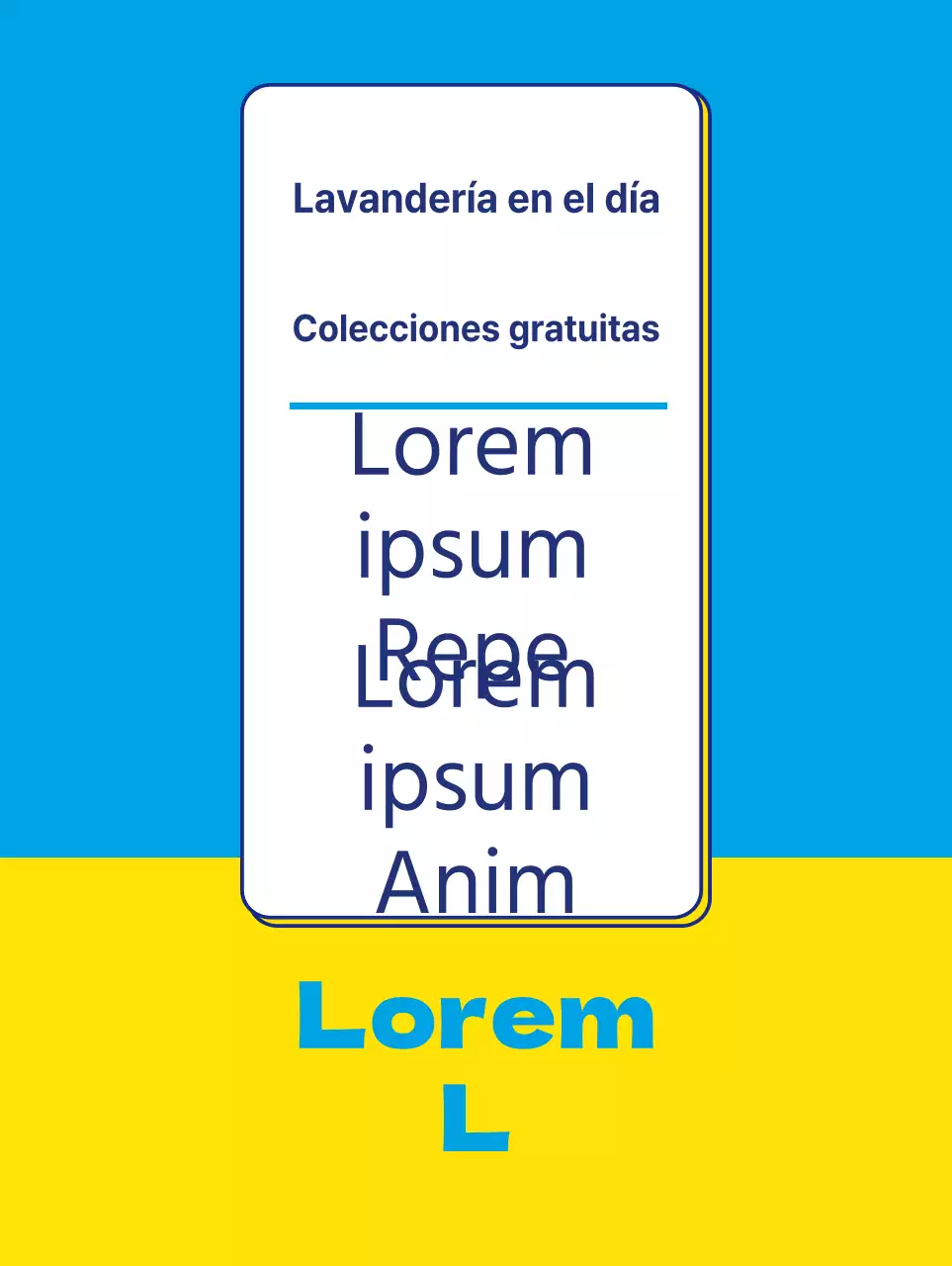 Bonita pancarta de lavandería en amarillo y azul claro