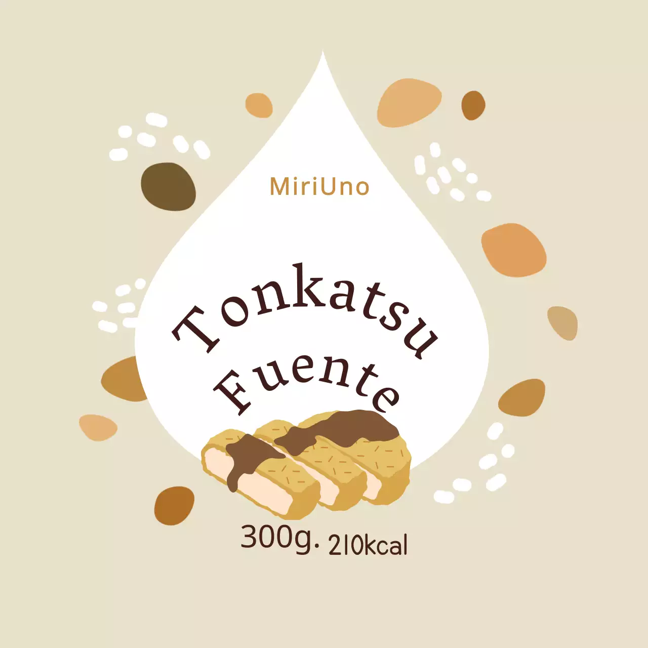 Bonitas pegatinas marrones de colores para salsa de chuletas de cerdo