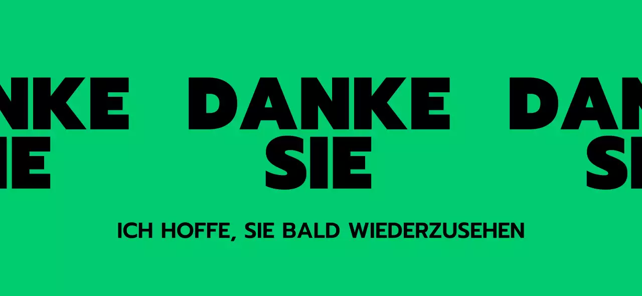 Einfaches Design mit grünem und grünem Dankeschön-Text