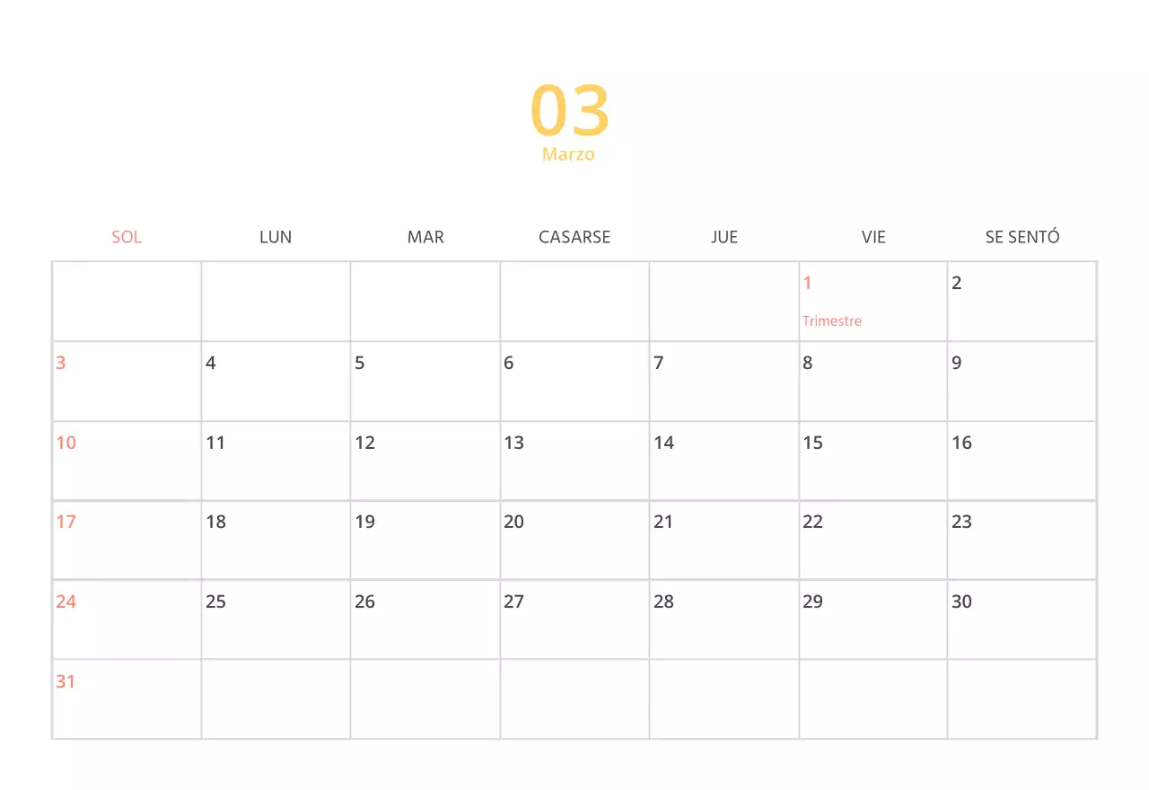 Bonito calendario de sobremesa ilustrado de temática familiar en color verde