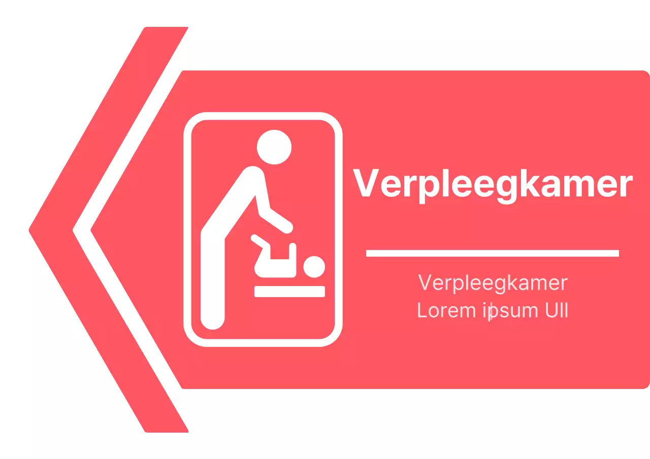 Roze en witte eenvoudige stijl verpleegkamer pictogram richtingen