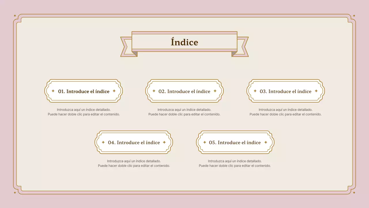 Kit de presentación de marco vintage en rosa y dorado