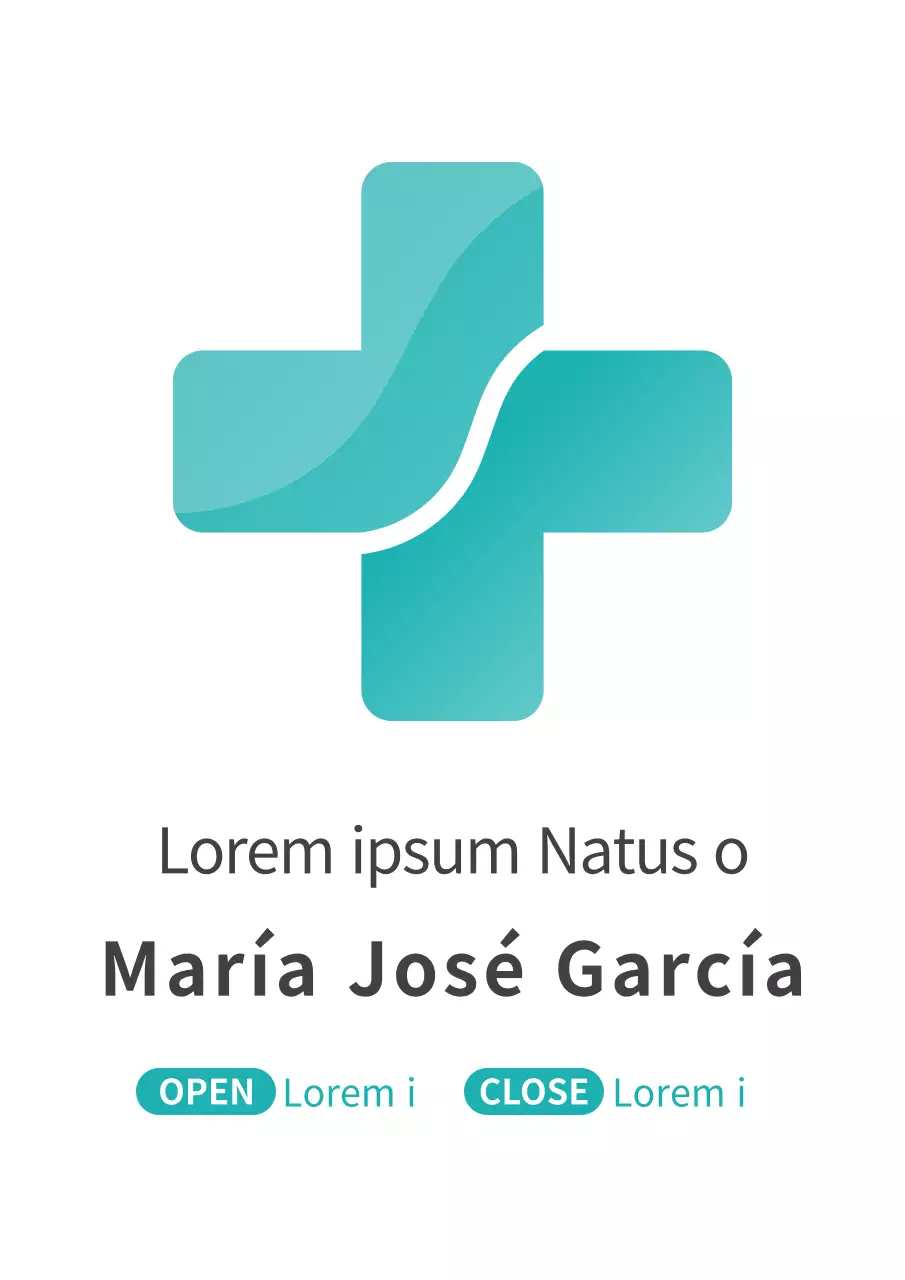 Logotipo de medicina familiar de estilo sencillo en color menta y negro