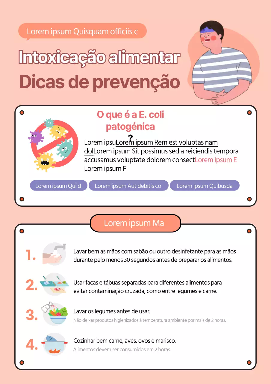 Documento de orientação sobre a prevenção de surtos de doenças transmitidas por alimentos de cor coral