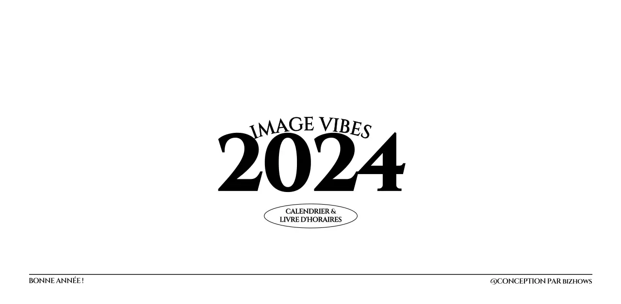 Calendrier mural de style simple avec concept de photographie de voyage émotionnelle en noir et blanc