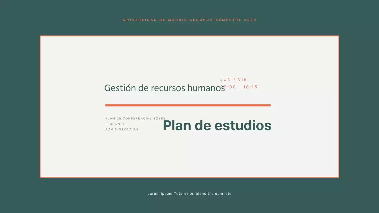 Plan de estudios verde-naranja