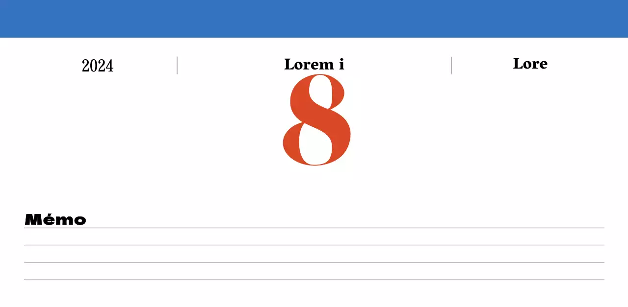 Calendrier rétro conceptuel de la nostalgie en rouge et bleu