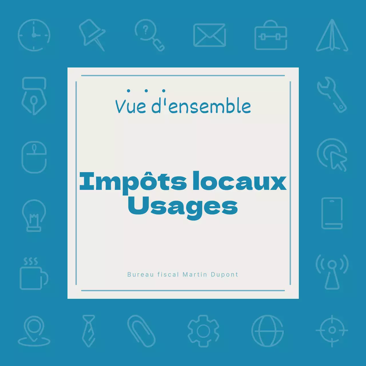 Promouvoir un simple cabinet local de comptabilité fiscale en bleu et ivoire