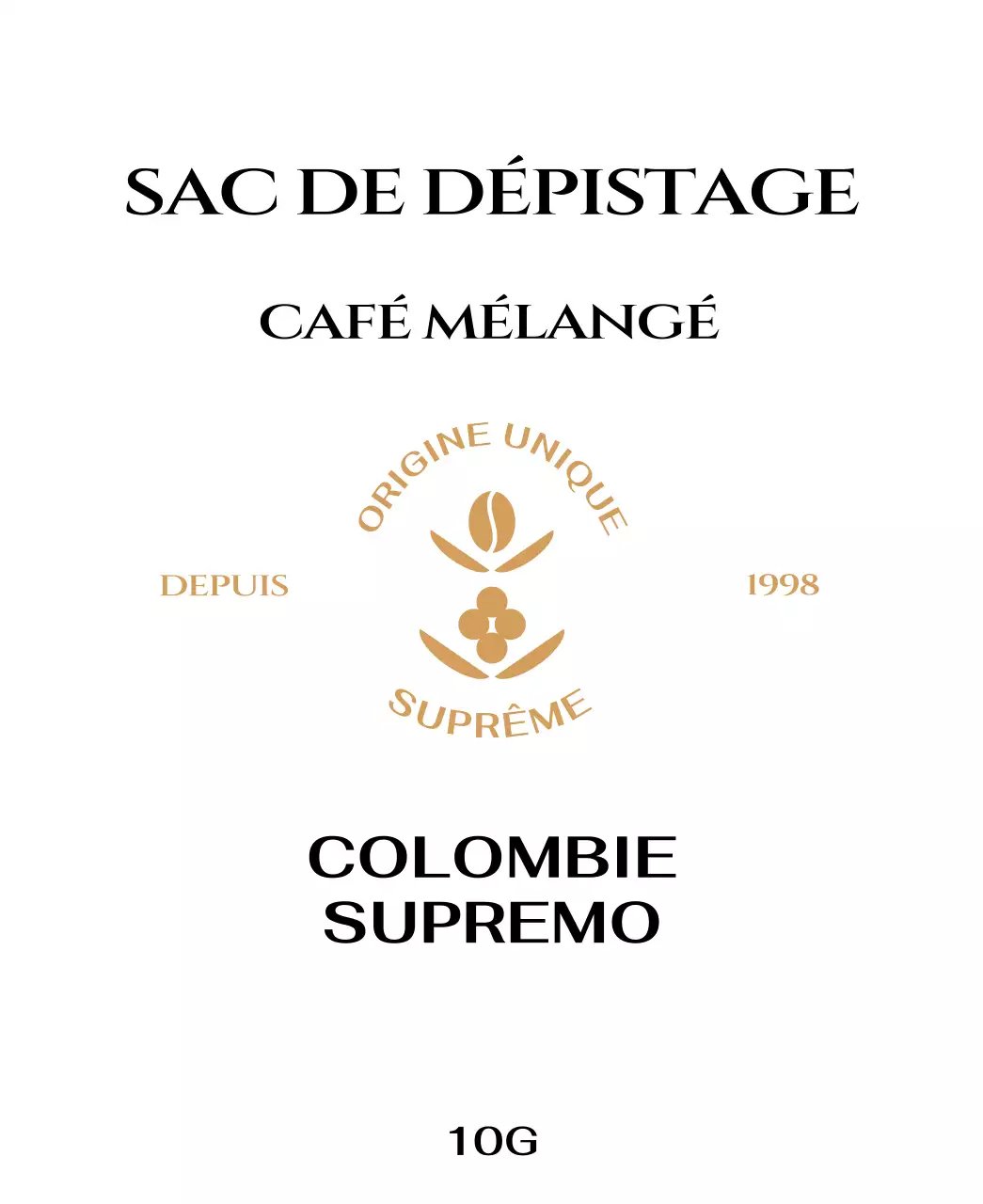 Pochette avec logo café en beige