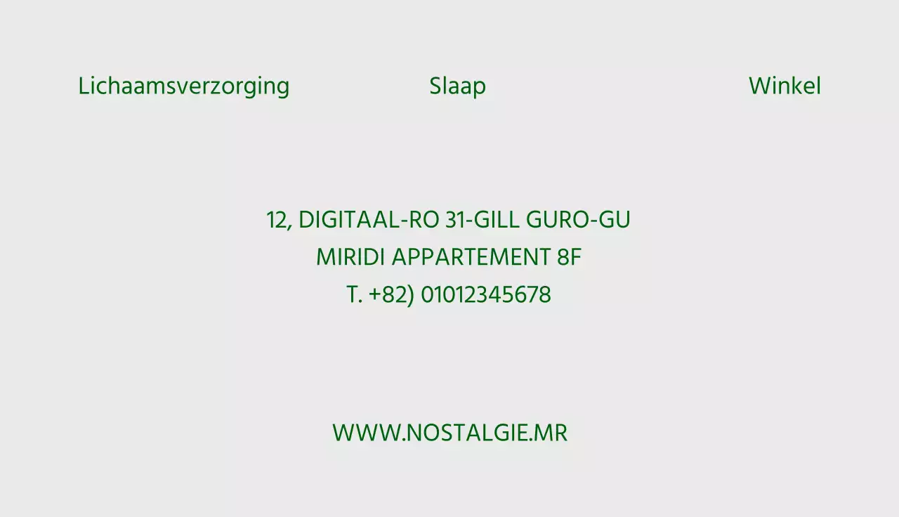 Een stijlvol visitekaartje met grijze en groene accenten