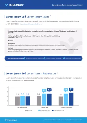Een strak blauw en grijs farmaceutisch verkoopdocument
