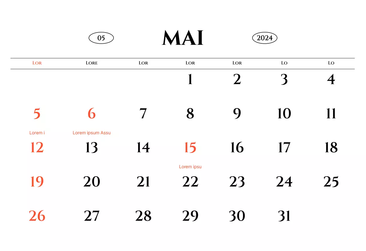 Calendrier mural de style simple avec concept de photographie de voyage émotionnelle en noir et blanc