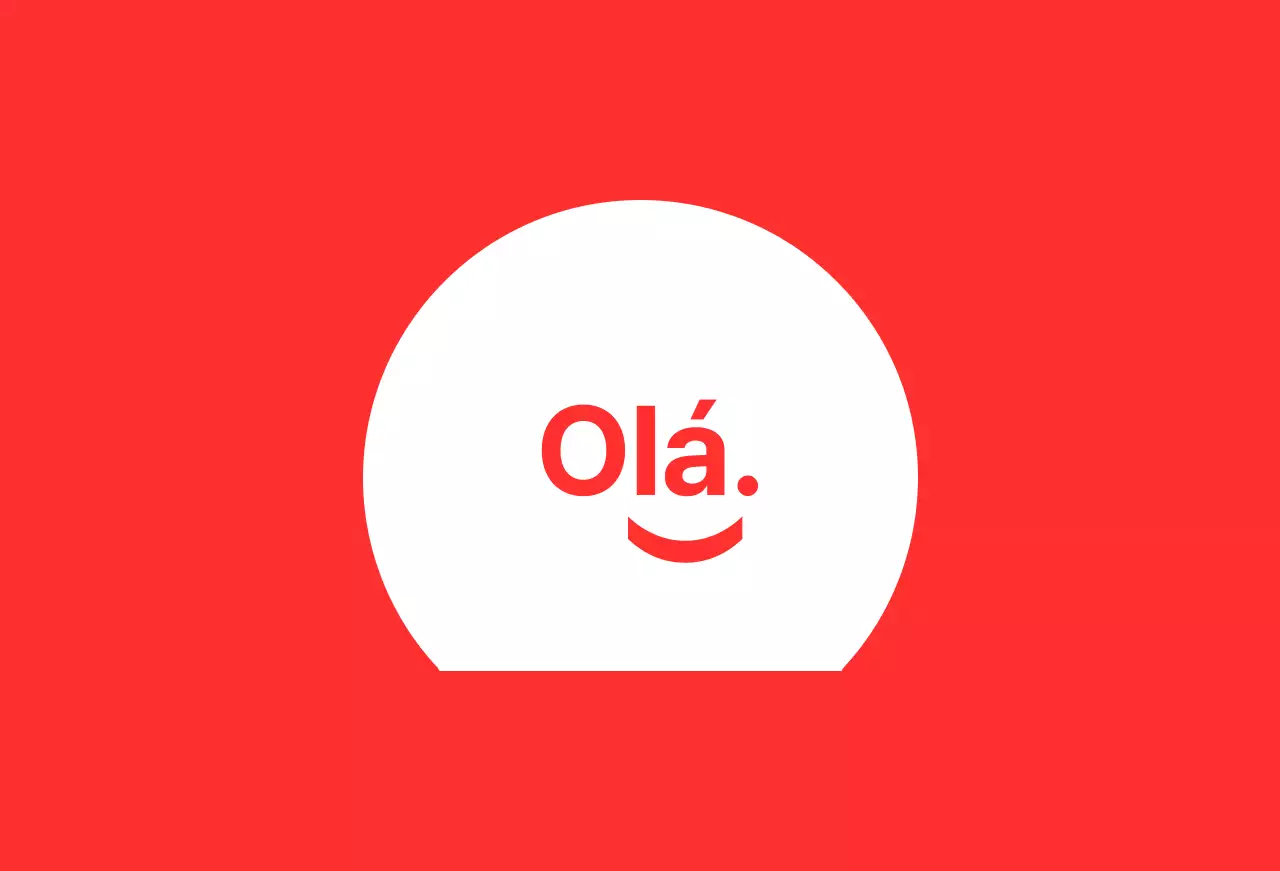 Olá smiley fundo vermelho baldt