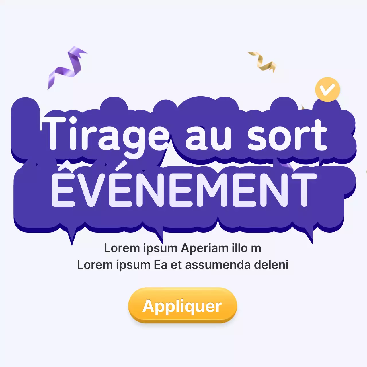 Roulette de présence tridimensionnelle en violet et jaune