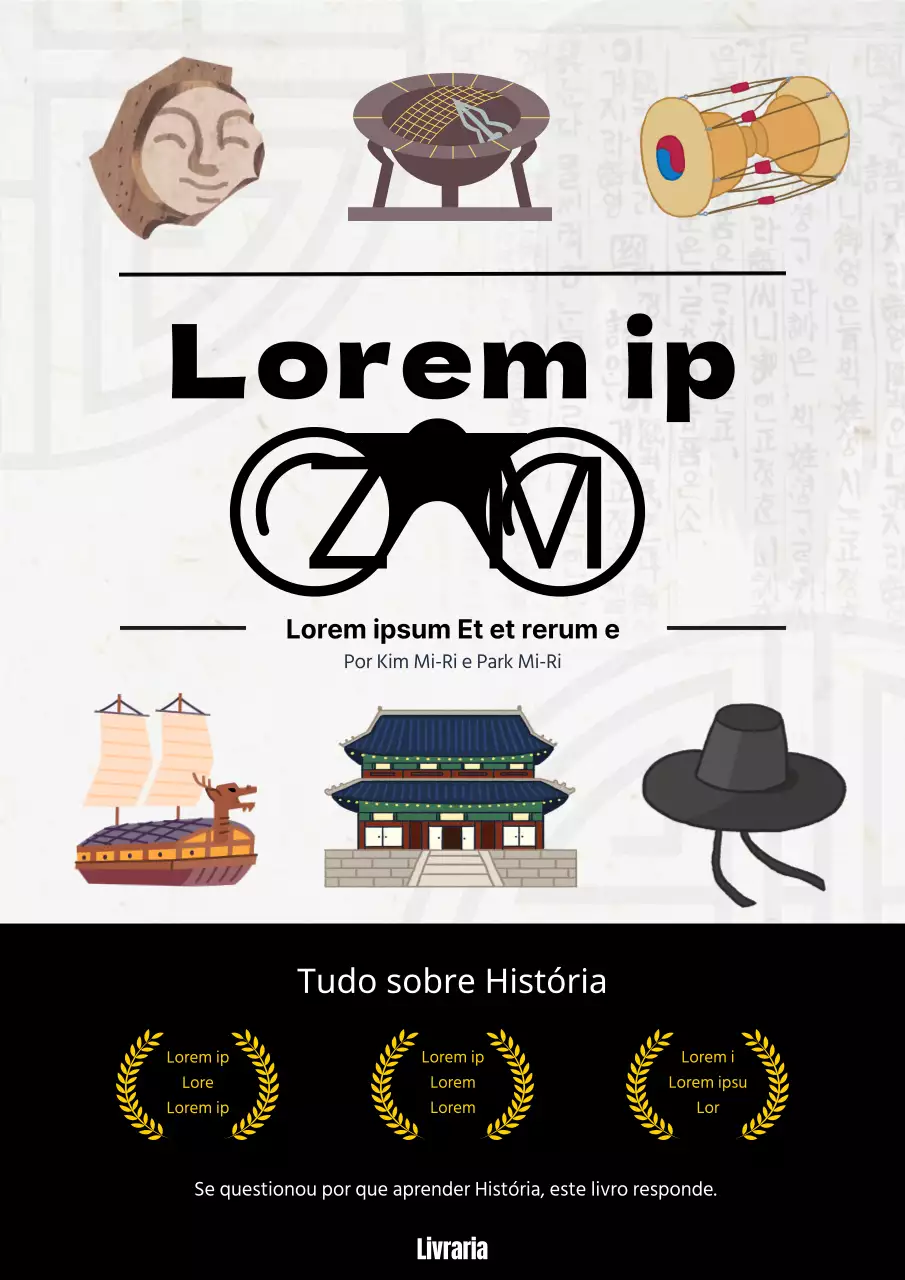 História da Coreia com um telescópio a preto e branco
