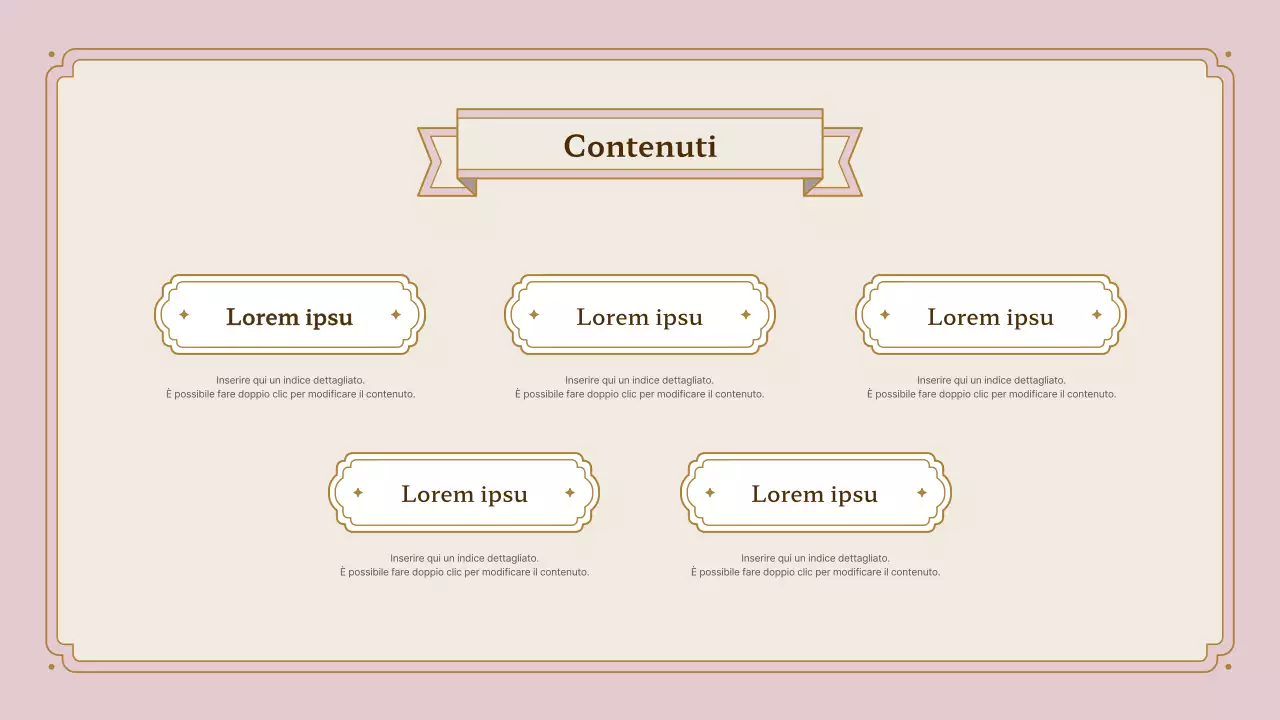 Kit di presentazione per cornici vintage in rosa e oro