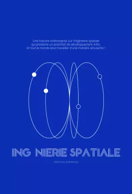 Concept d'ingénierie simple et épuré en bleu marine et blanc.