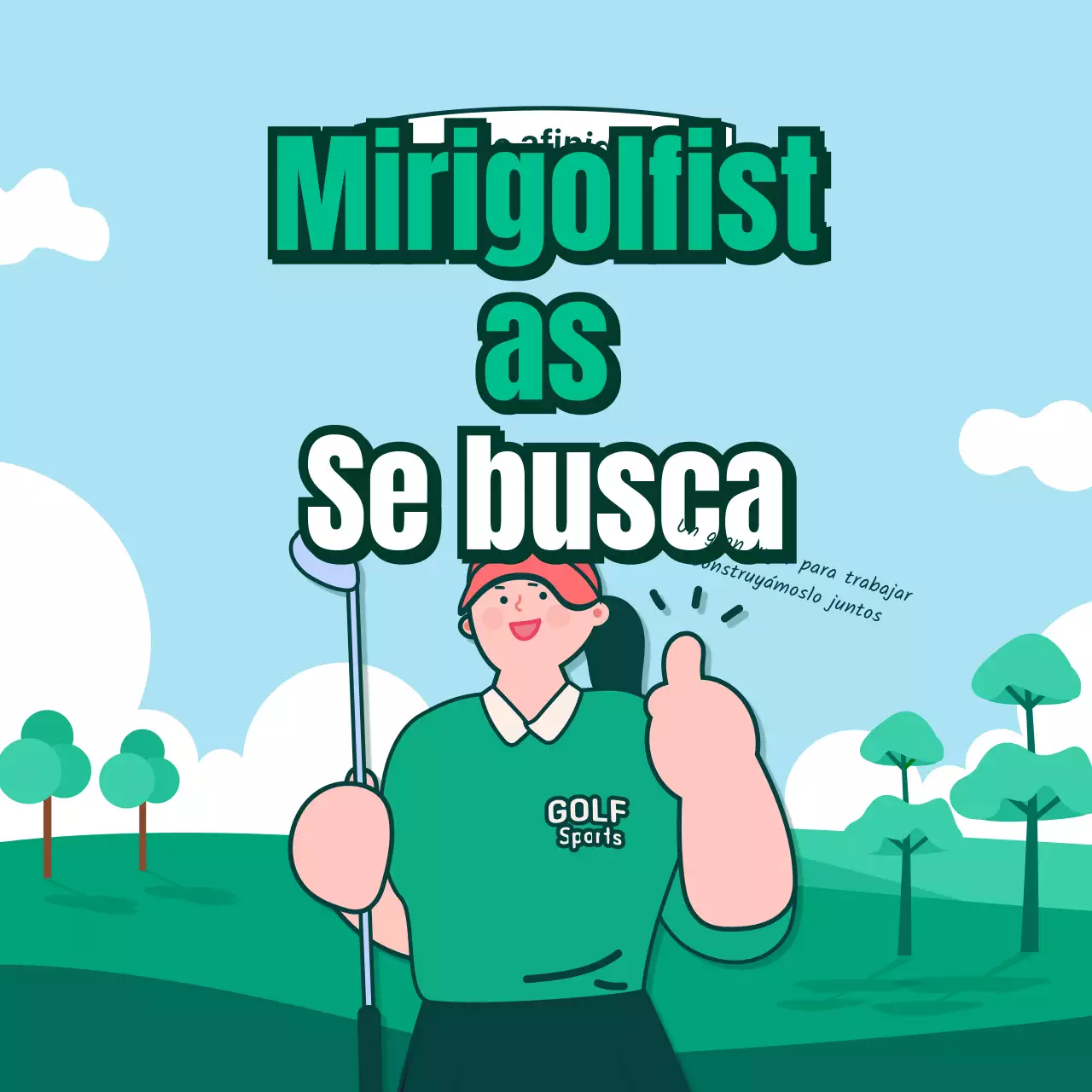 Club de golf de empresa con fondo verde CardNews