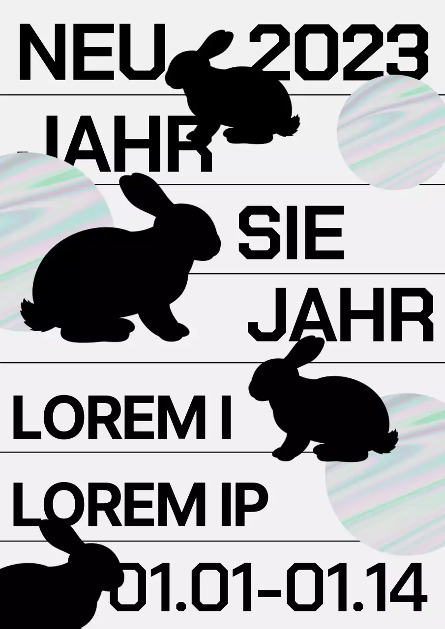 Einladung zum Neujahrstag in Schwarz und Blau