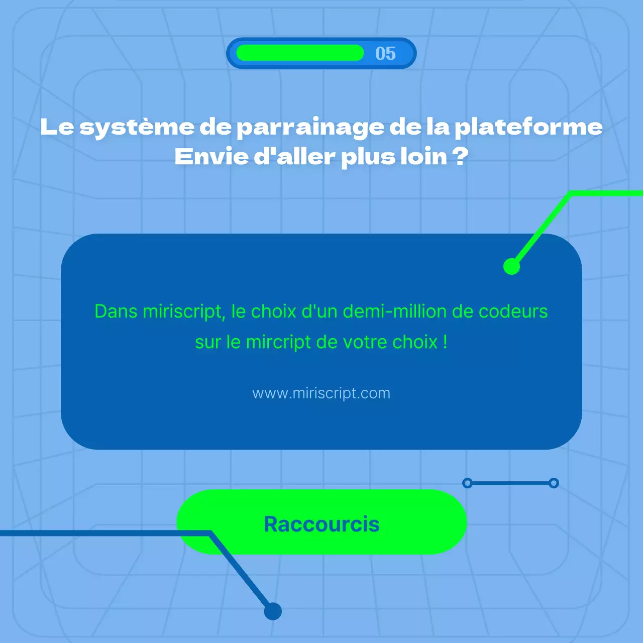 Thème de recommandation algorithmique avec fond bleu et lignes de connexion