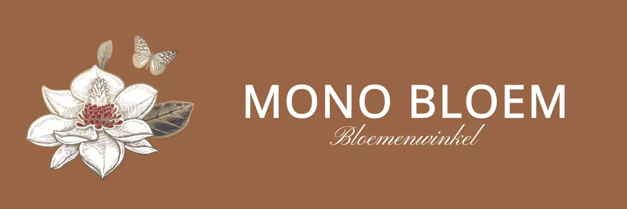 Zwarte, sentimentele bloem en vlinder illustratie logostijl voor bloemist personeel en ervaringen