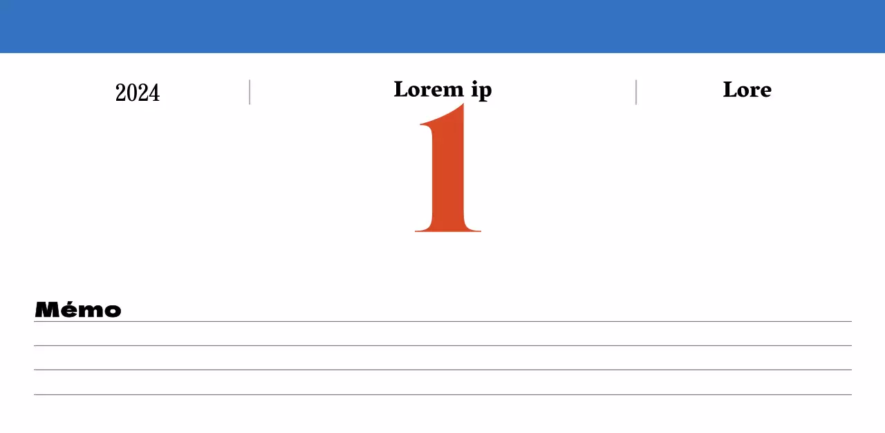 Calendrier rétro conceptuel de la nostalgie en rouge et bleu