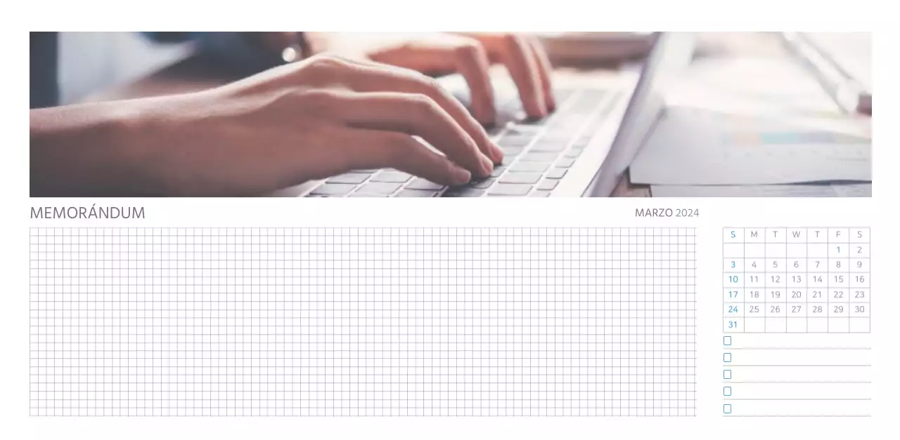 Calendario de empresa blanco y sencillo