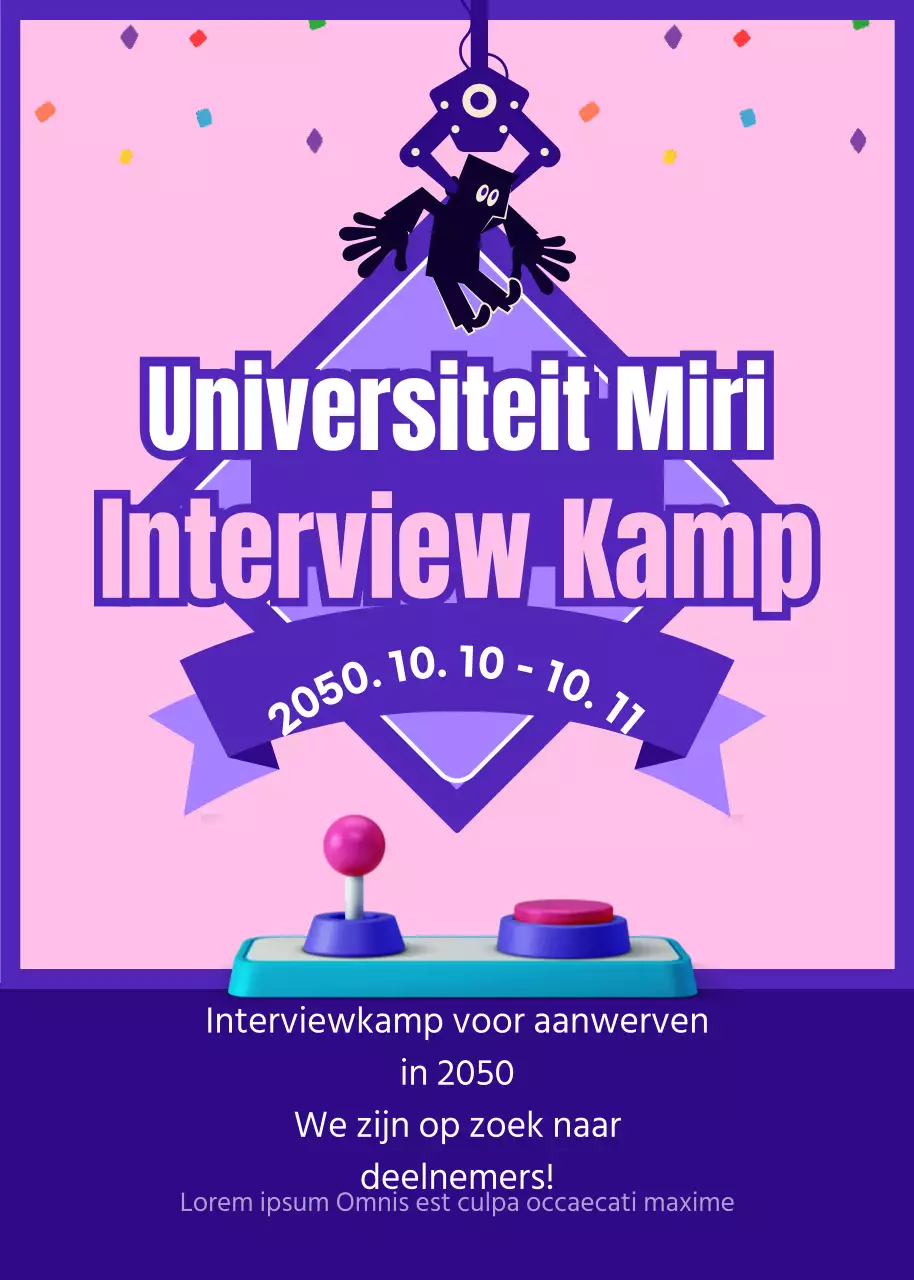 Werven voor een paars en roze wervingskamp