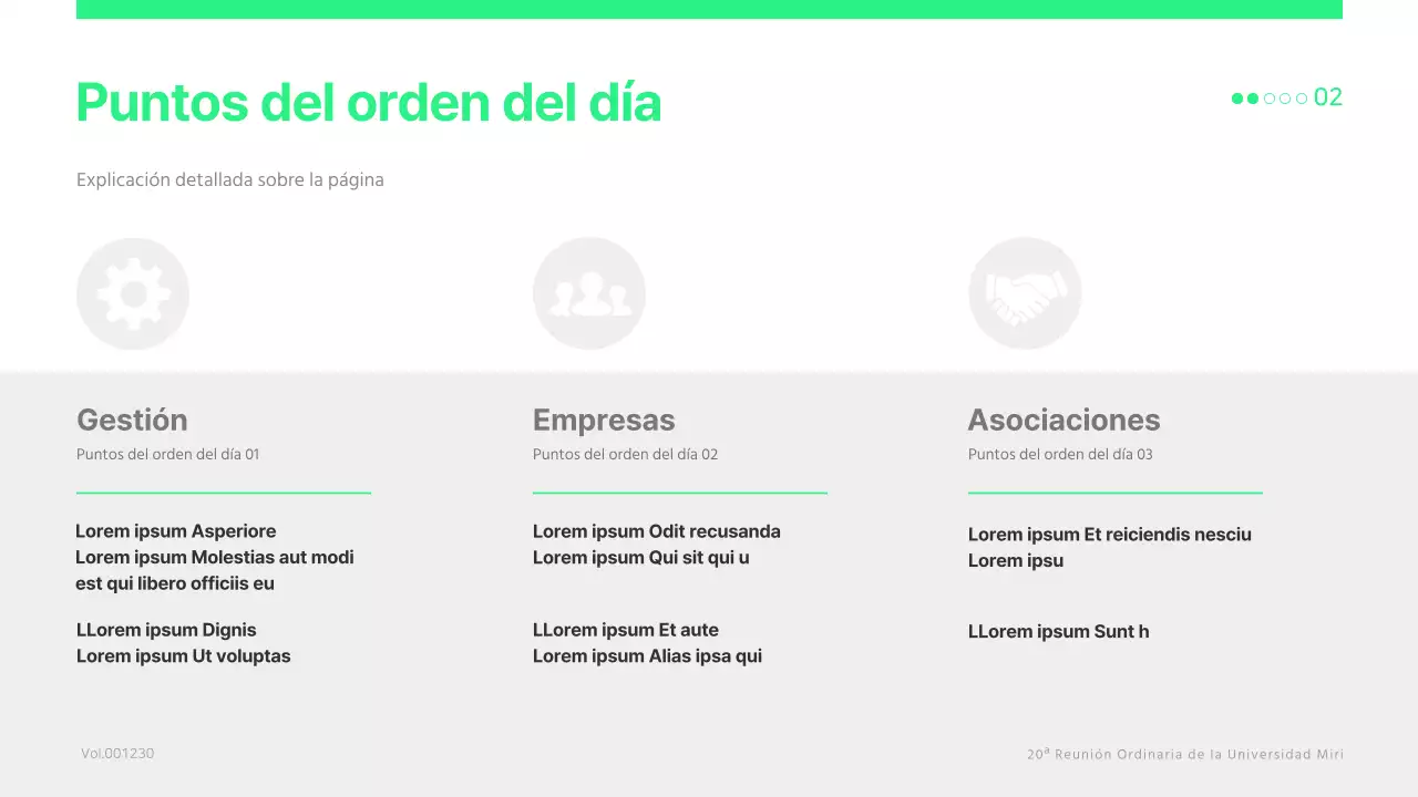 Una sencilla reunión del consejo de estudiantes en verde lima