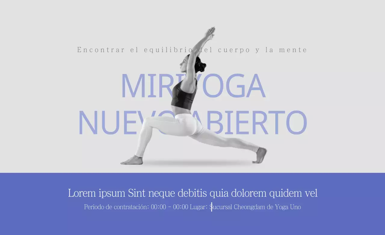 Diseño de una bolsa de agua caliente promocional para un estudio de yoga con motivo de su apertura, en colores azul y morado.